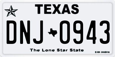 TX license plate DNJ0943