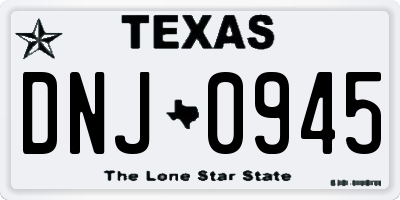 TX license plate DNJ0945