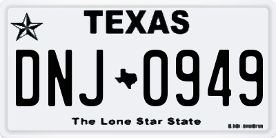 TX license plate DNJ0949