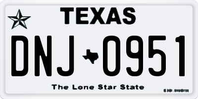 TX license plate DNJ0951