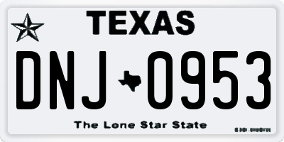 TX license plate DNJ0953
