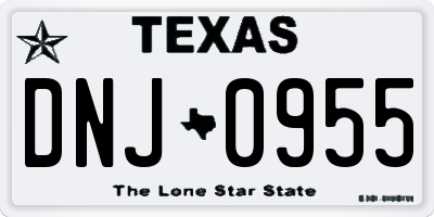 TX license plate DNJ0955