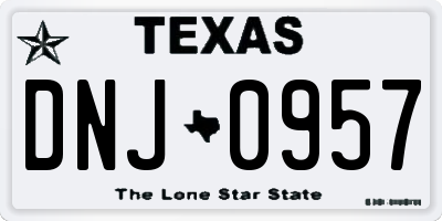 TX license plate DNJ0957