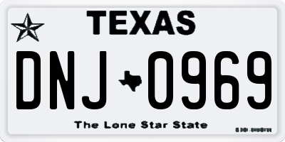 TX license plate DNJ0969