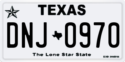 TX license plate DNJ0970