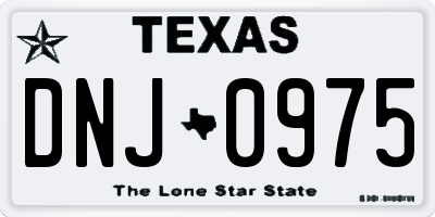 TX license plate DNJ0975