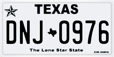 TX license plate DNJ0976
