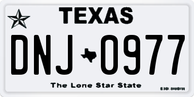 TX license plate DNJ0977