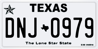 TX license plate DNJ0979