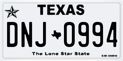 TX license plate DNJ0994