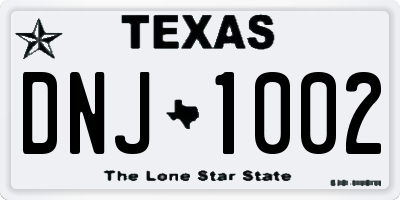 TX license plate DNJ1002