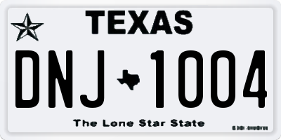 TX license plate DNJ1004