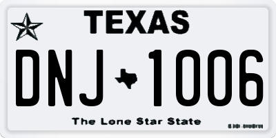 TX license plate DNJ1006