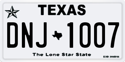 TX license plate DNJ1007