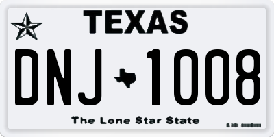 TX license plate DNJ1008
