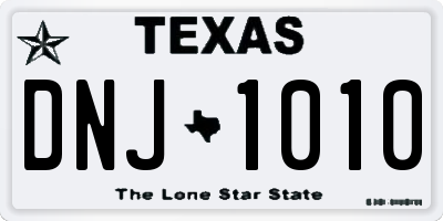 TX license plate DNJ1010