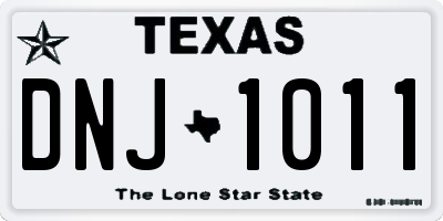 TX license plate DNJ1011