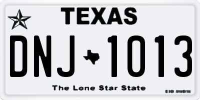 TX license plate DNJ1013