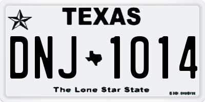 TX license plate DNJ1014