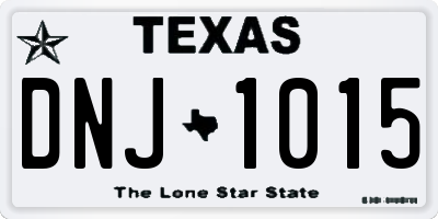 TX license plate DNJ1015