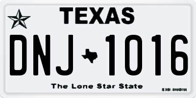TX license plate DNJ1016