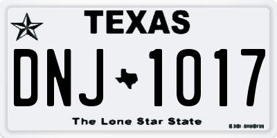 TX license plate DNJ1017