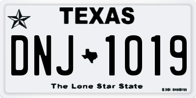 TX license plate DNJ1019