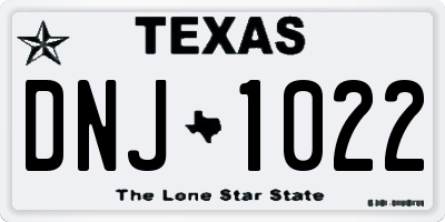 TX license plate DNJ1022