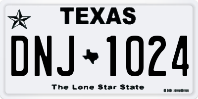 TX license plate DNJ1024