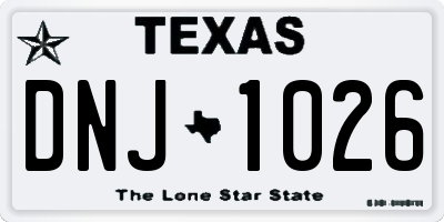 TX license plate DNJ1026