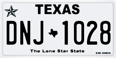 TX license plate DNJ1028