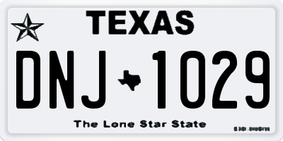 TX license plate DNJ1029