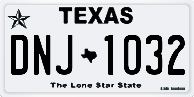 TX license plate DNJ1032