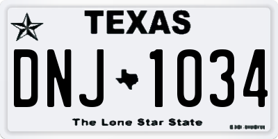 TX license plate DNJ1034
