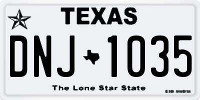 TX license plate DNJ1035