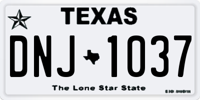 TX license plate DNJ1037