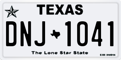 TX license plate DNJ1041