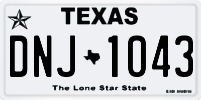 TX license plate DNJ1043