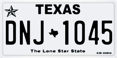 TX license plate DNJ1045
