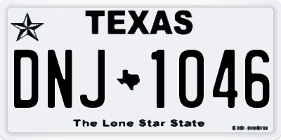 TX license plate DNJ1046