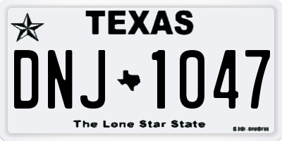 TX license plate DNJ1047