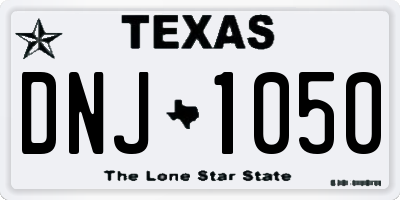 TX license plate DNJ1050