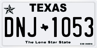 TX license plate DNJ1053