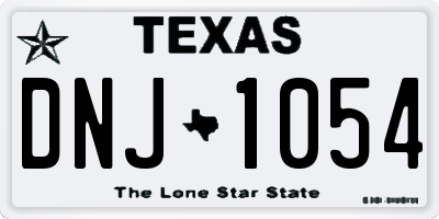 TX license plate DNJ1054