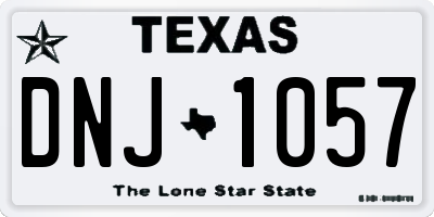 TX license plate DNJ1057