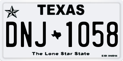 TX license plate DNJ1058