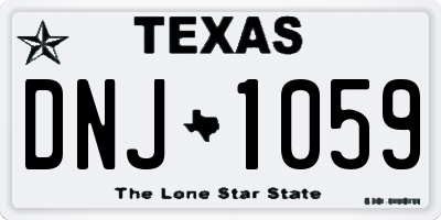 TX license plate DNJ1059