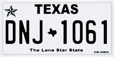 TX license plate DNJ1061