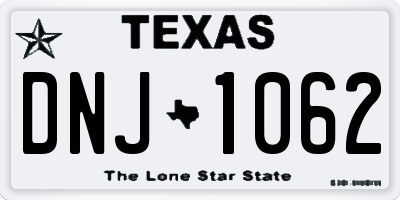 TX license plate DNJ1062