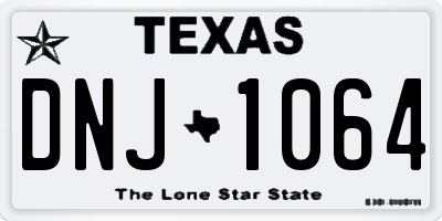 TX license plate DNJ1064